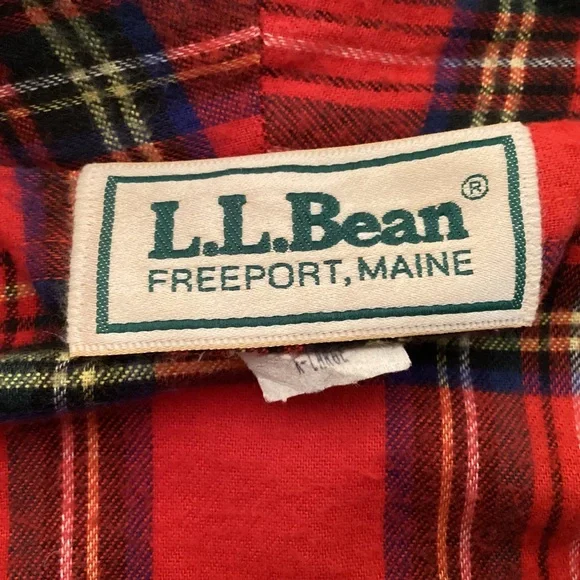 L.L. Bean Vintage Red Plaid Men’s Robe Size XL - Picture 4 of 10